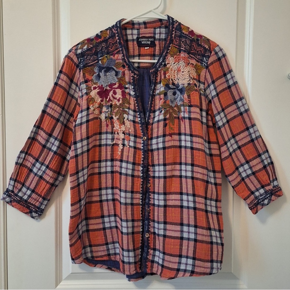Johnny Was Workshop Plaid Shirt